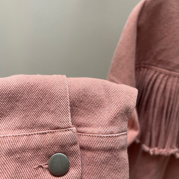 Women’s EUC blush pink fringe button up jacket. - Picture 4 of 8